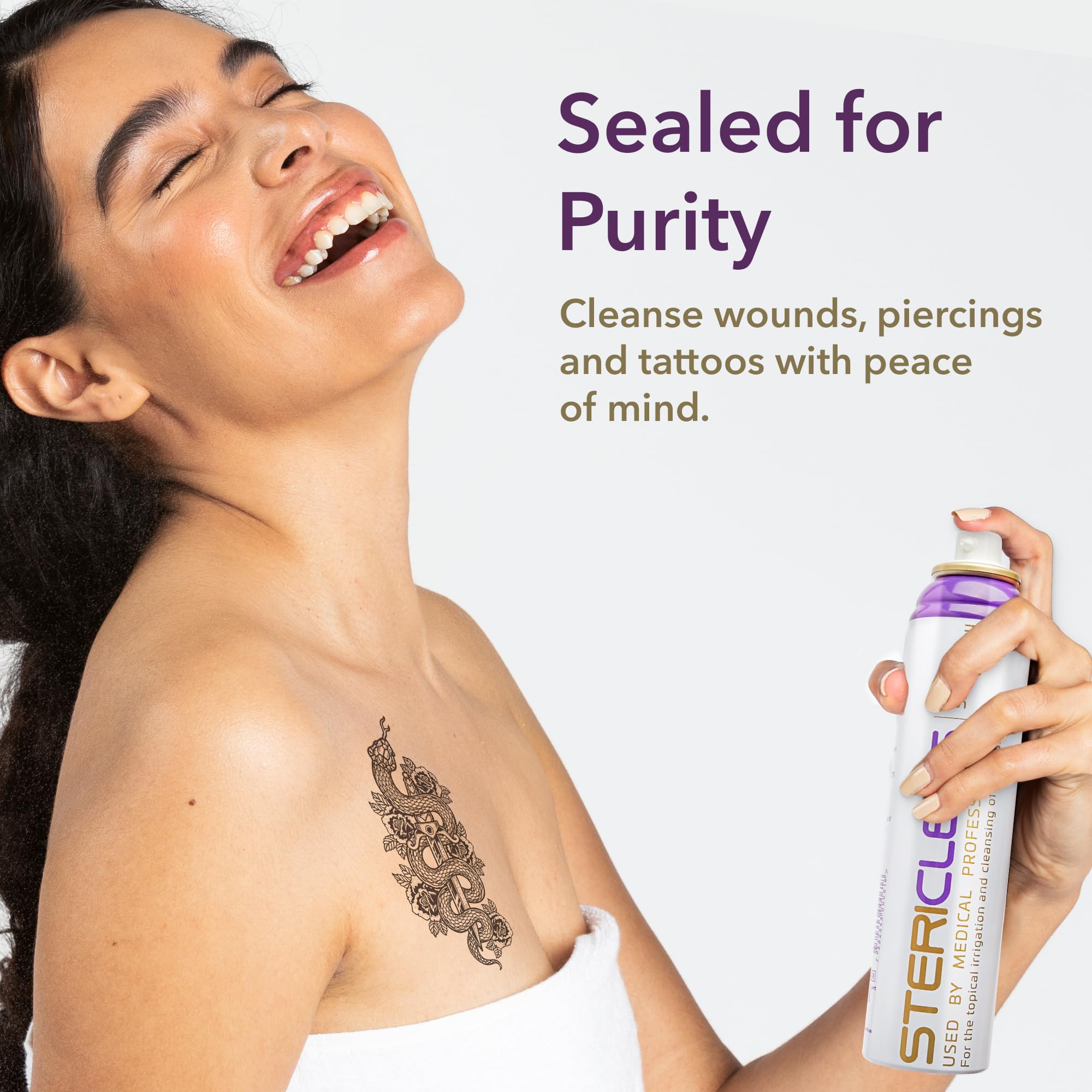 Stericlens Sterile Saline Solution Antiseptic Spray 240ml: Piercing Cleaning Solution and Wound Spray for Effective Piercing Aftercare: Convenient Nose, Body, and Ear Infection Treatment