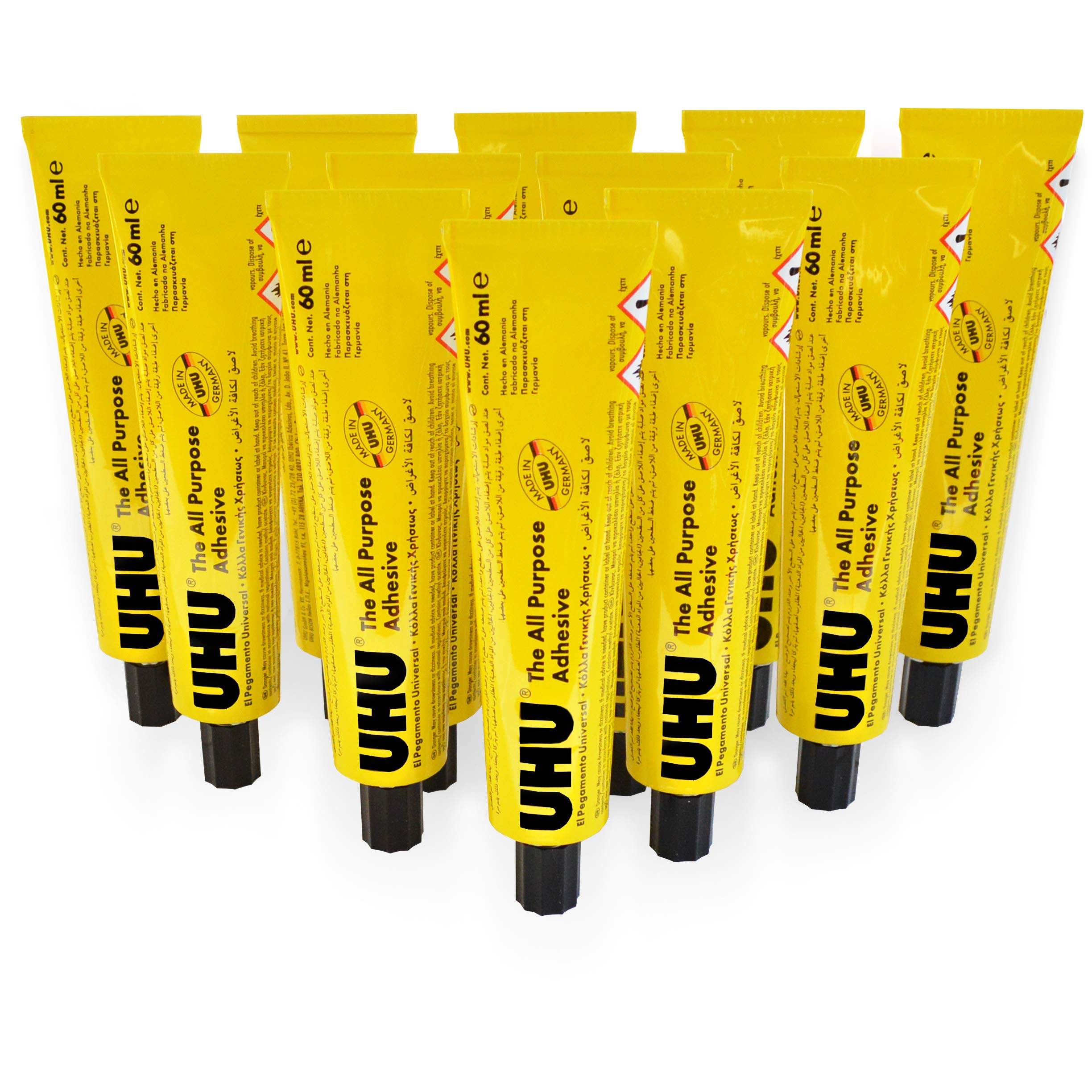 UHU All Purpose Adhesive Glue - 60ml - Pack of 12 Tubes