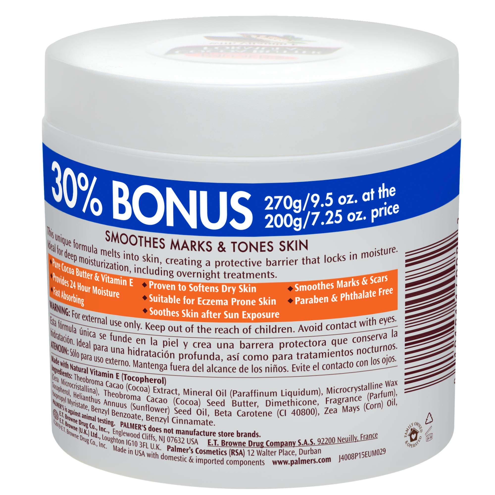 Palmer's Cocoa Butter Solid Formula Bonus Pack [FREE – 30% EXTRA] | 2 x Solid Formula Jars - 270g
