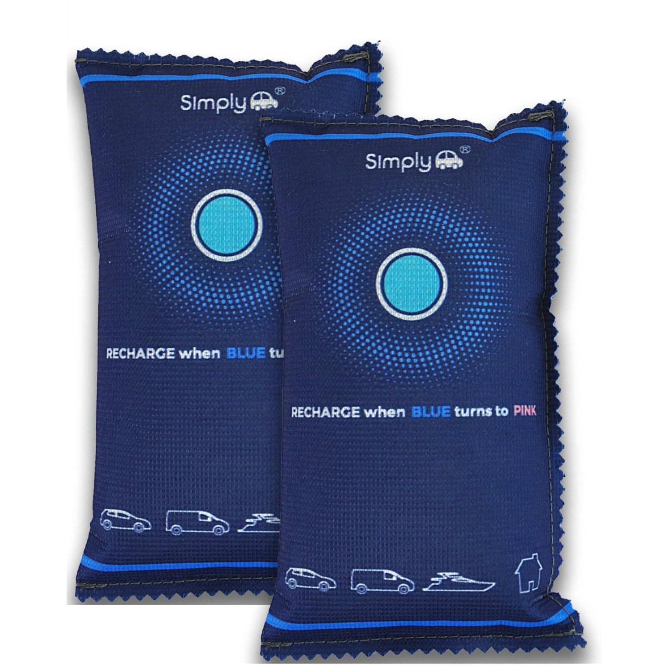 Auto DEH004 2 Pack Reusable Car Dehumidifier - Quick Drying suitable for Microwaving, Strong Absorption up to 40% of Weight in moisture, Eco-Friendly Granules, Unlimited Cycles (350g)