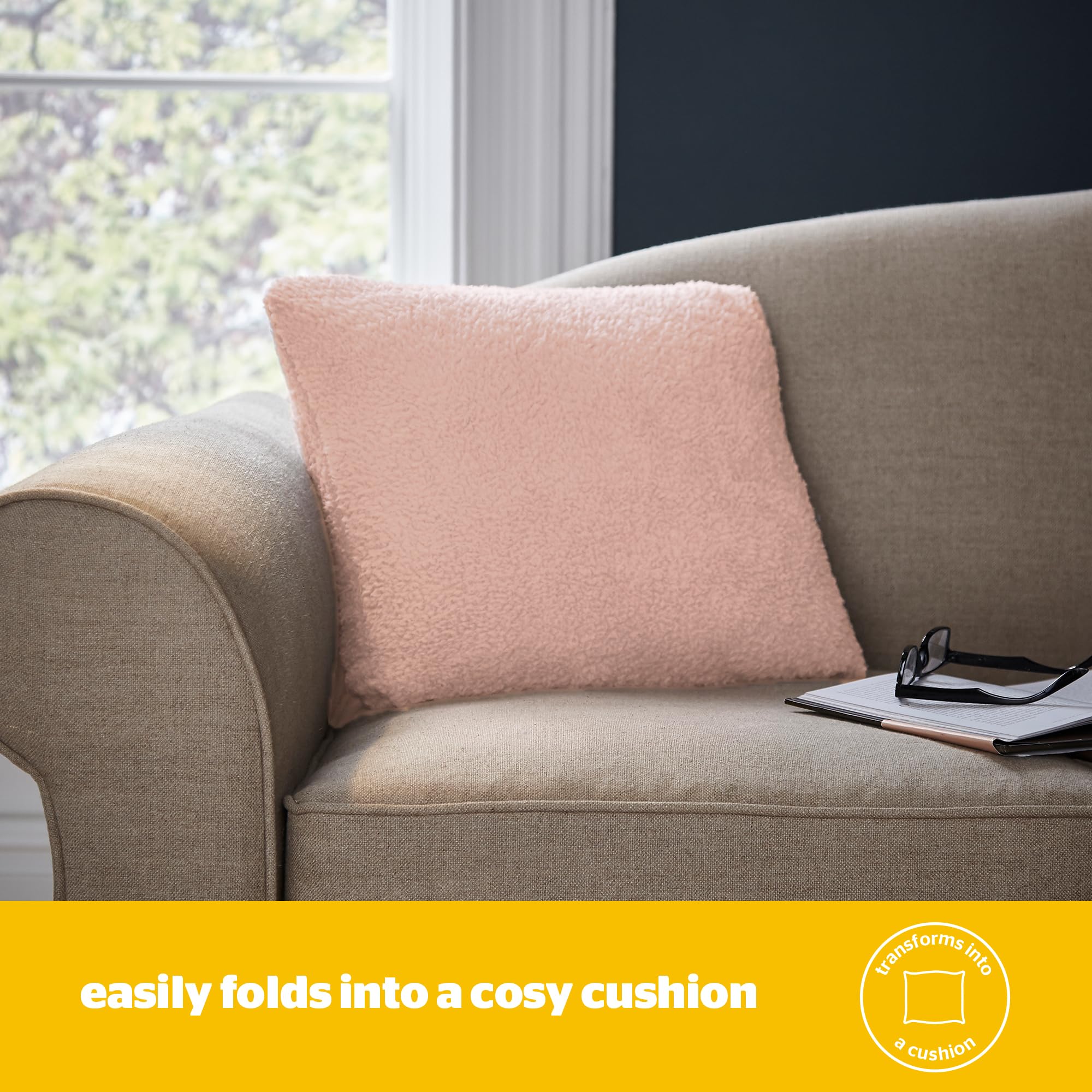 Silentnight Snugsie Wearable Blanket - Soft Teddy Fleece Blanket with Sleeves - 2-in-1 Sleeved blanket and Cushion - Supersized with Foot Pocket , 153 x 203cm