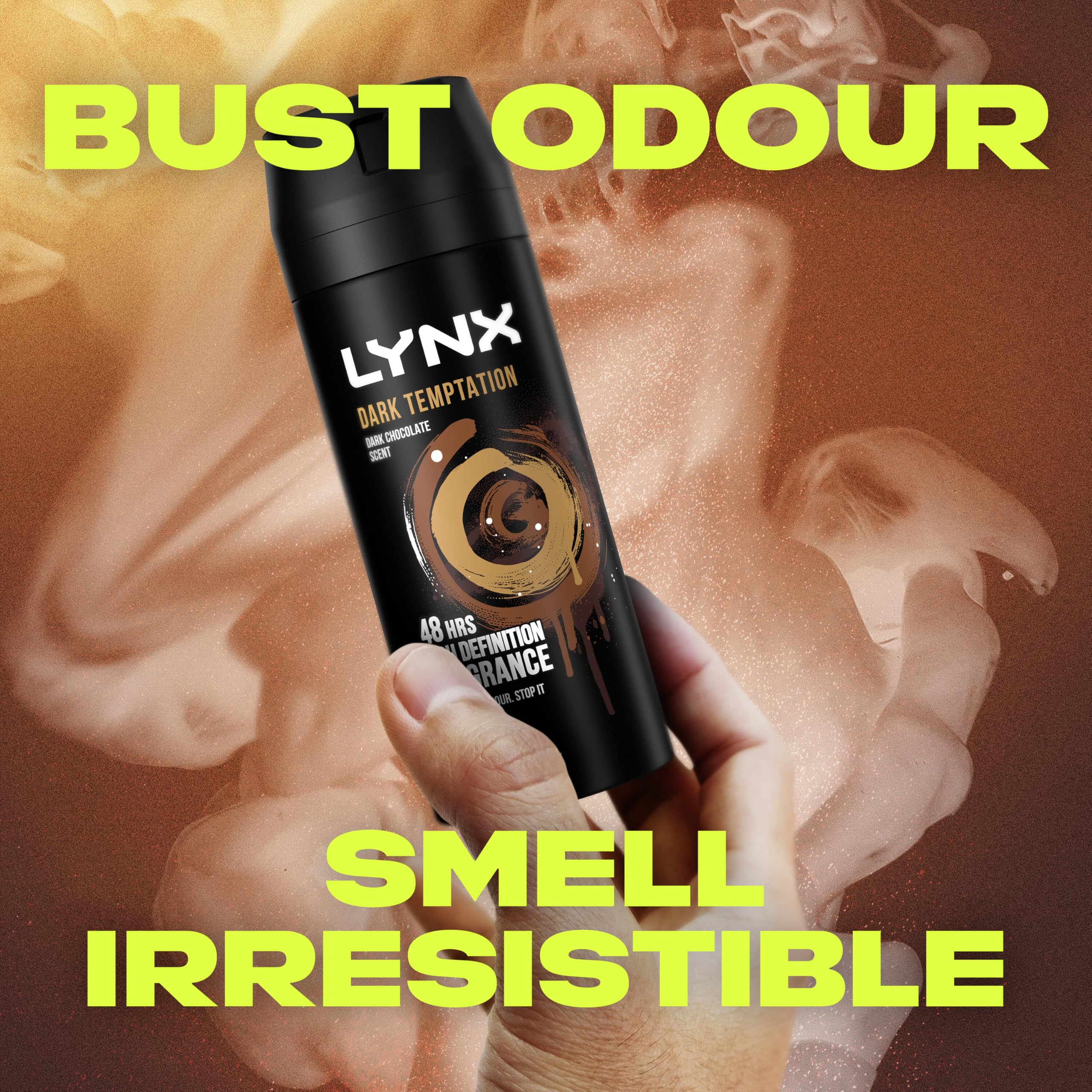 Lynx Dark Temptation Body Spray Deodorant pack of 6 150 ml