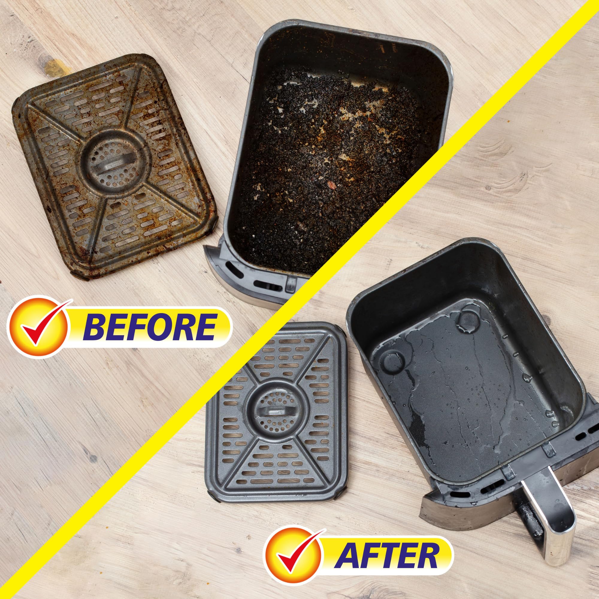 Elbow Grease Air Fryer Cleaner Spray | Spray, Foam, Wipe, Rinse - Cuts Through Dirt, Grease & Grime (Lemon Fresh, 500ml)