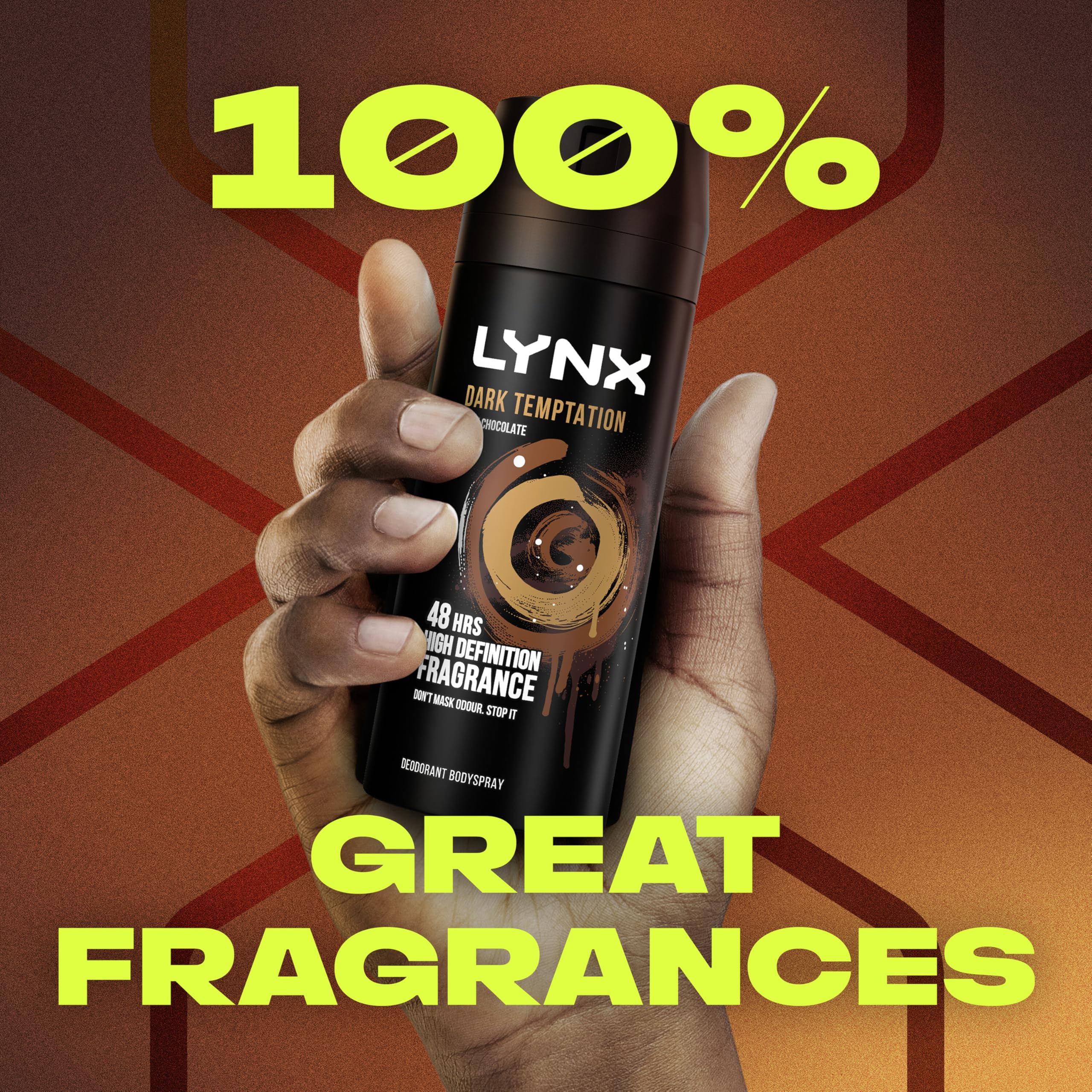 Lynx Dark Temptation Body Spray Deodorant pack of 6 150 ml