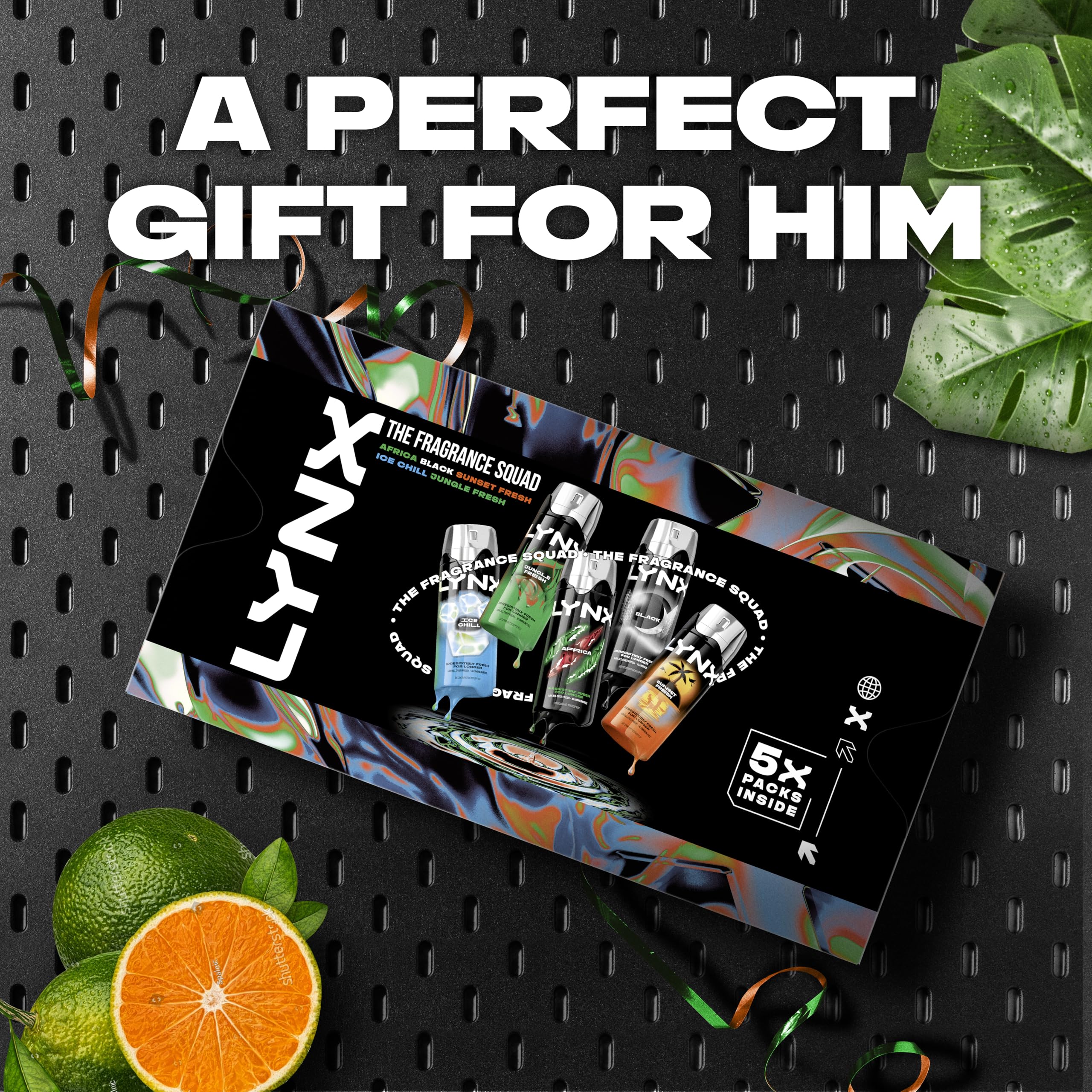 Lynx Fragrance Squad Gift Set with multiple body spray variants perfect for any occasion 5 piece