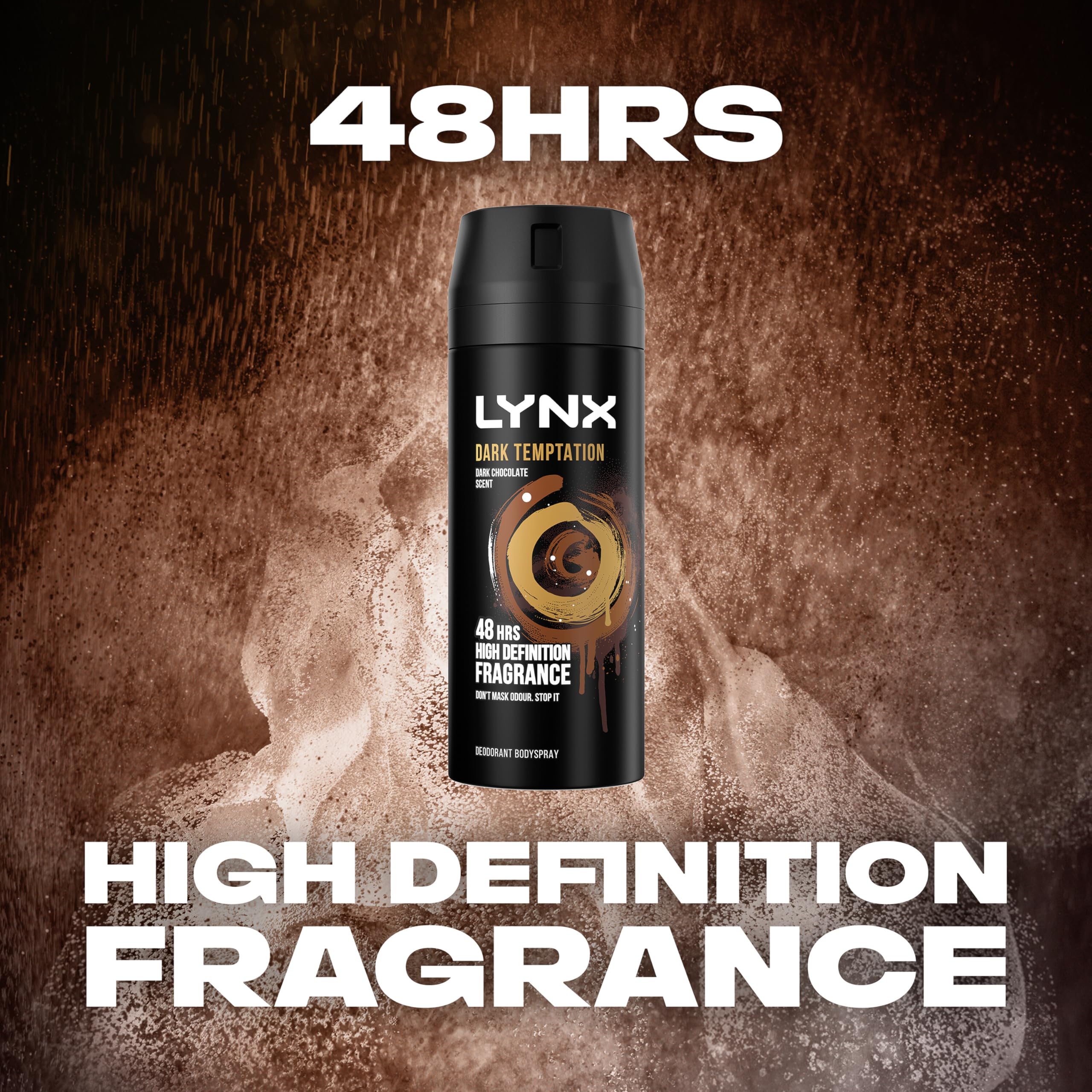 Lynx Dark Temptation Body Spray Deodorant pack of 6 150 ml